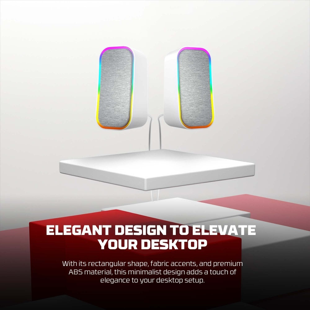 Fantech, Gs304 Groove Dual Mode (Wired & Bluetooth) Rgb Gaming Speaker, 6W 2' Tuned Drive, Deep Bass Boost