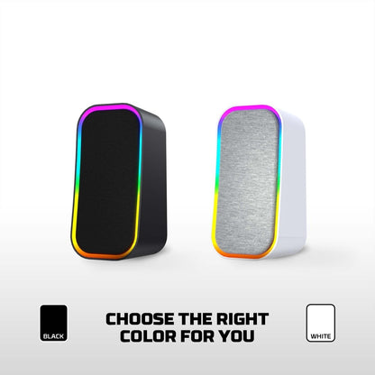 Fantech, Gs304 Groove Dual Mode (Wired & Bluetooth) Rgb Gaming Speaker, 6W 2' Tuned Drive, Deep Bass Boost