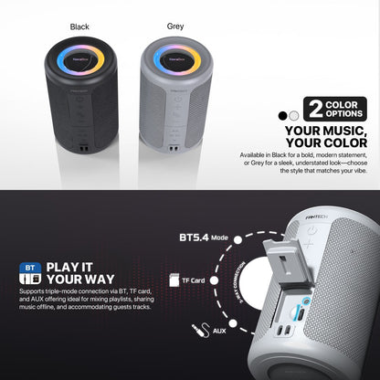 Fantech, Nerabox Bs154 Wireless Speaker Bluetooth 5.4, 5W Rms, Tws Mode, Aux & Tf Support, Built-In Battery, Available in Different Colors