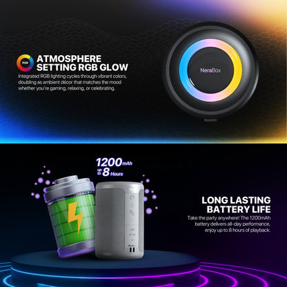 Fantech, Nerabox Bs154 Wireless Speaker Bluetooth 5.4, 5W Rms, Tws Mode, Aux & Tf Support, Built-In Battery, Available in Different Colors