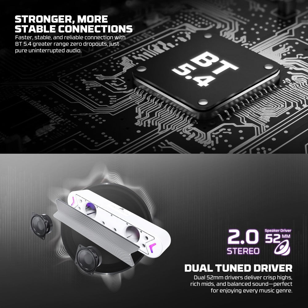 Fantech, Groove Bar Bs160 Gaming Bluetooth 5.4, 6W Rms, Deep Bass, Usb, Aux & Tf Support, Built-In Battery, Available in Different Colors