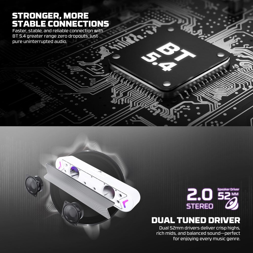 Fantech, Groove Bar Bs160 Gaming Bluetooth 5.4, 6W Rms, Deep Bass, Usb, Aux & Tf Support, Built-In Battery, Available in Different Colors