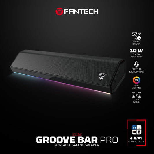 Fantech, Bs162 Groove Bar Pro Premium 4-Mode Connectivity Speaker With Powerful Sound, Rgb Lights, And Long Battery Life