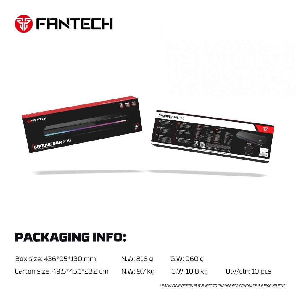 Fantech, Bs162 Groove Bar Pro Premium 4-Mode Connectivity Speaker With Powerful Sound, Rgb Lights, And Long Battery Life