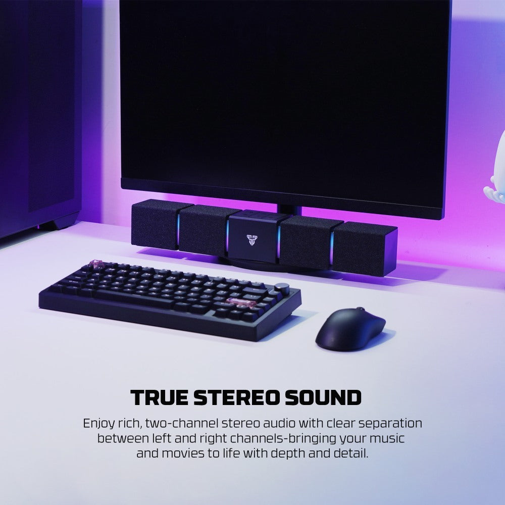 Fantech, Bs163 Groove Bar Pro (Wired & Bluetooth) Rgb Gaming Speaker, 10W + Built-In Microphone