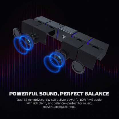 Fantech, Bs163 Groove Bar Pro (Wired & Bluetooth) Rgb Gaming Speaker, 10W + Built-In Microphone