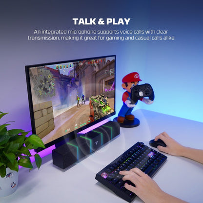 Fantech, Bs163 Groove Bar Pro (Wired & Bluetooth) Rgb Gaming Speaker, 10W + Built-In Microphone