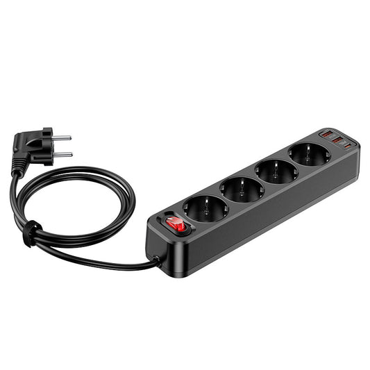 Hoco, Ns1 Aura 4-Bit Extension Cable Socket, Available In Different Colors