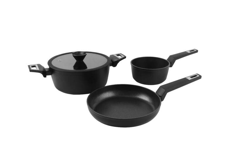 Sogo, Set Of Sauce Pan 16Cm+Casserole 24Cm+Fry Pan 24Cm Forged Aluminium Gold