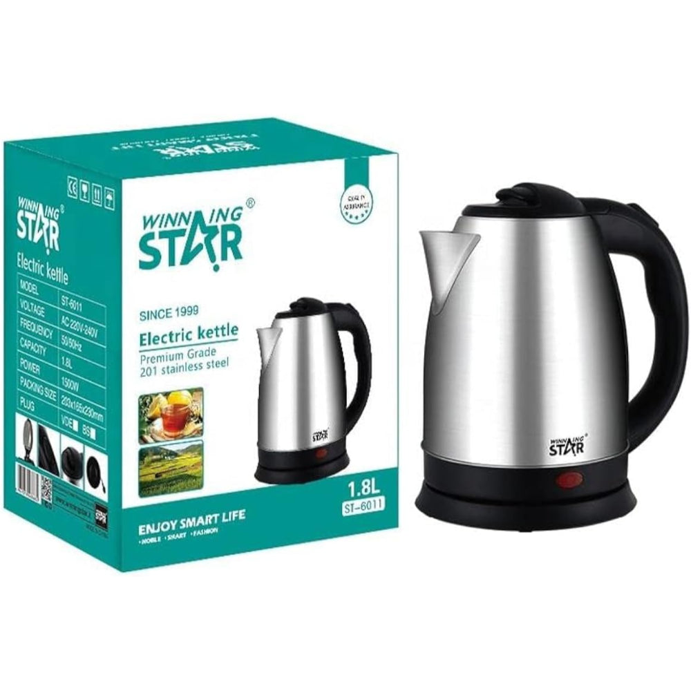 Winning Star Electric Kettle 1500W - 1.8L [Stainless Steel], ST-6011