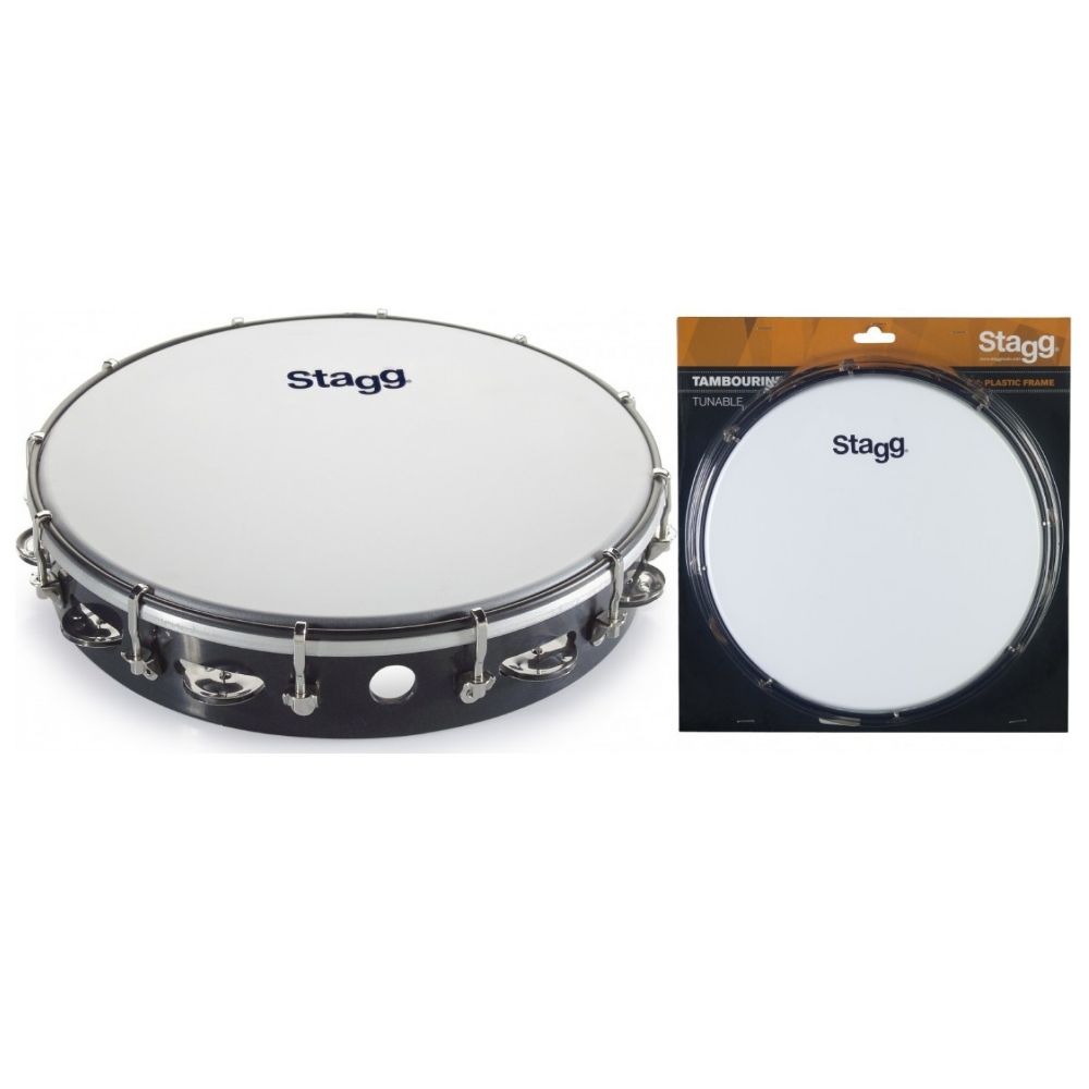 Stagg, Tunable Tambourine 12 Inch - Blak Plastic Frame, Tab-112P/Bk