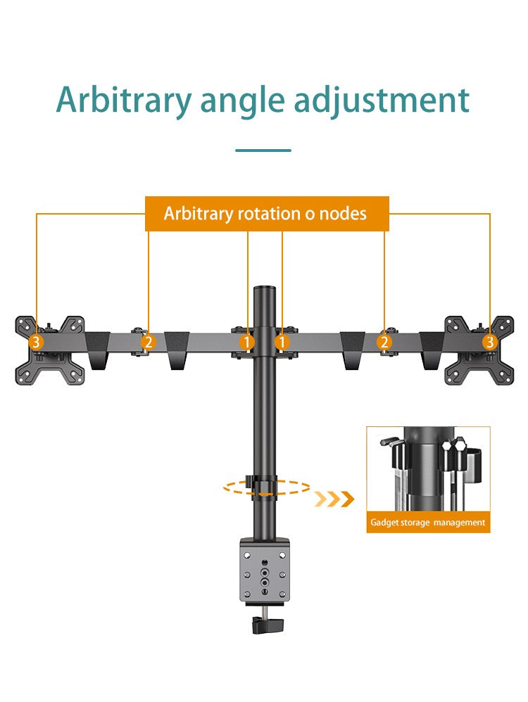 Kaloc, Dw220-J Dual Monitor Desk Mount, Heavy Duty & Fully Adjustable Stand