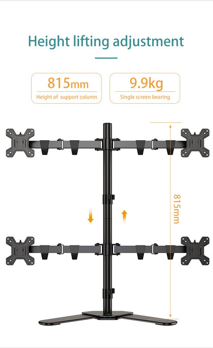 Kaloc, Dw240-T 4 Monitor Desk Mount, Heavy Duty & Fully Adjustable Stand