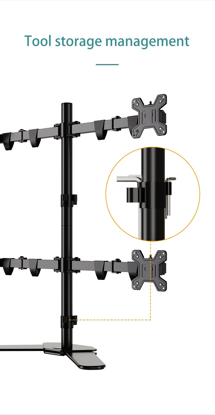 Kaloc, Dw240-T 4 Monitor Desk Mount, Heavy Duty & Fully Adjustable Stand