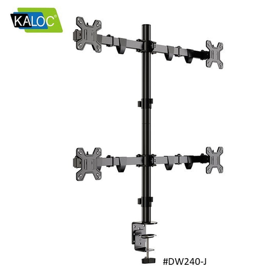 Kaloc, Dw240-J 4 Monitor Desk Mount, Heavy Duty & Fully Adjustable Stand