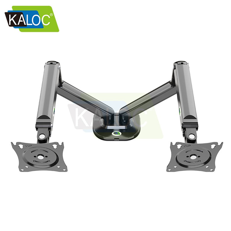 Kaloc, Ds200-2/B Dual Desk Monitor Arm, Adjustable Gas Spring & Support Max 30 Inch