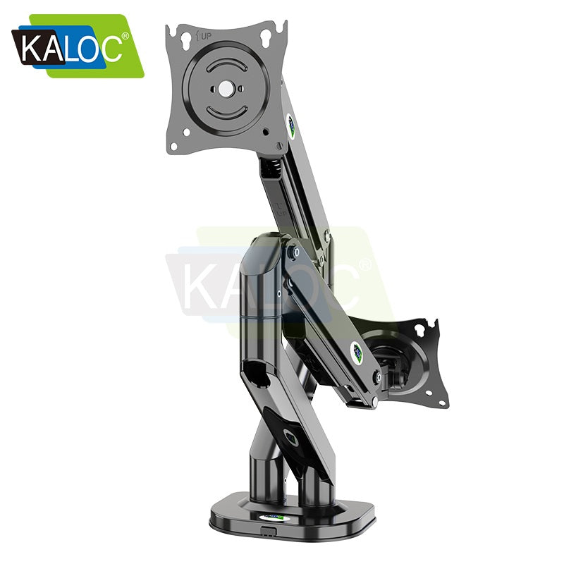 Kaloc, Ds200-2/B Dual Desk Monitor Arm, Adjustable Gas Spring & Support Max 30 Inch