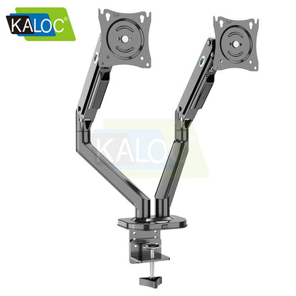 Kaloc, Ds200-2/B Dual Desk Monitor Arm, Adjustable Gas Spring & Support Max 30 Inch