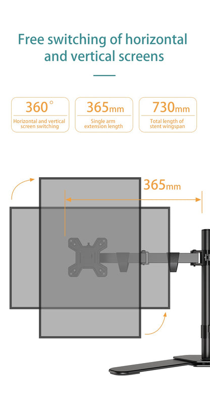 Kaloc, Dw220-T Dual Monitor Desk Mount, Heavy Duty & Fully Adjustable Stand