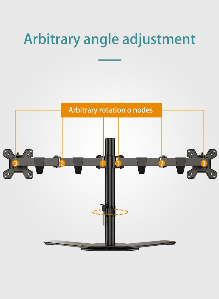 Kaloc, Dw220-T Dual Monitor Desk Mount, Heavy Duty & Fully Adjustable Stand