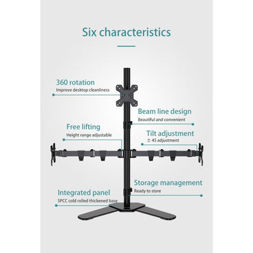Kaloc, Dw230-T 3 Monitor Desk Mount, Heavy Duty & Fully Adjustable Stand