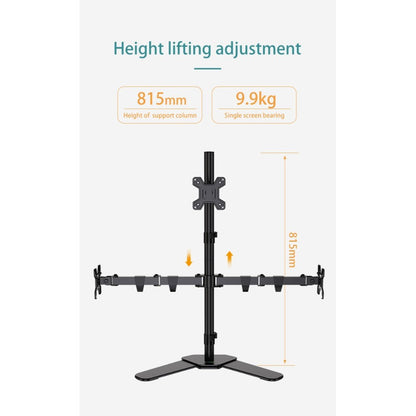 Kaloc, Dw230-T 3 Monitor Desk Mount, Heavy Duty & Fully Adjustable Stand