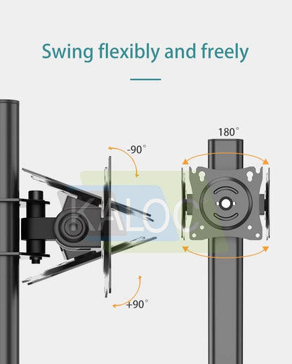 Kaloc, Dz220T Adjustable Horizontal Dual Monitor Arm, For Screens 17 To 27 Inches