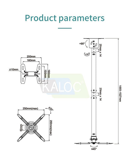 Kaloc, Zeno T818-4W Wall And Ceiling Projector Arm Bracket