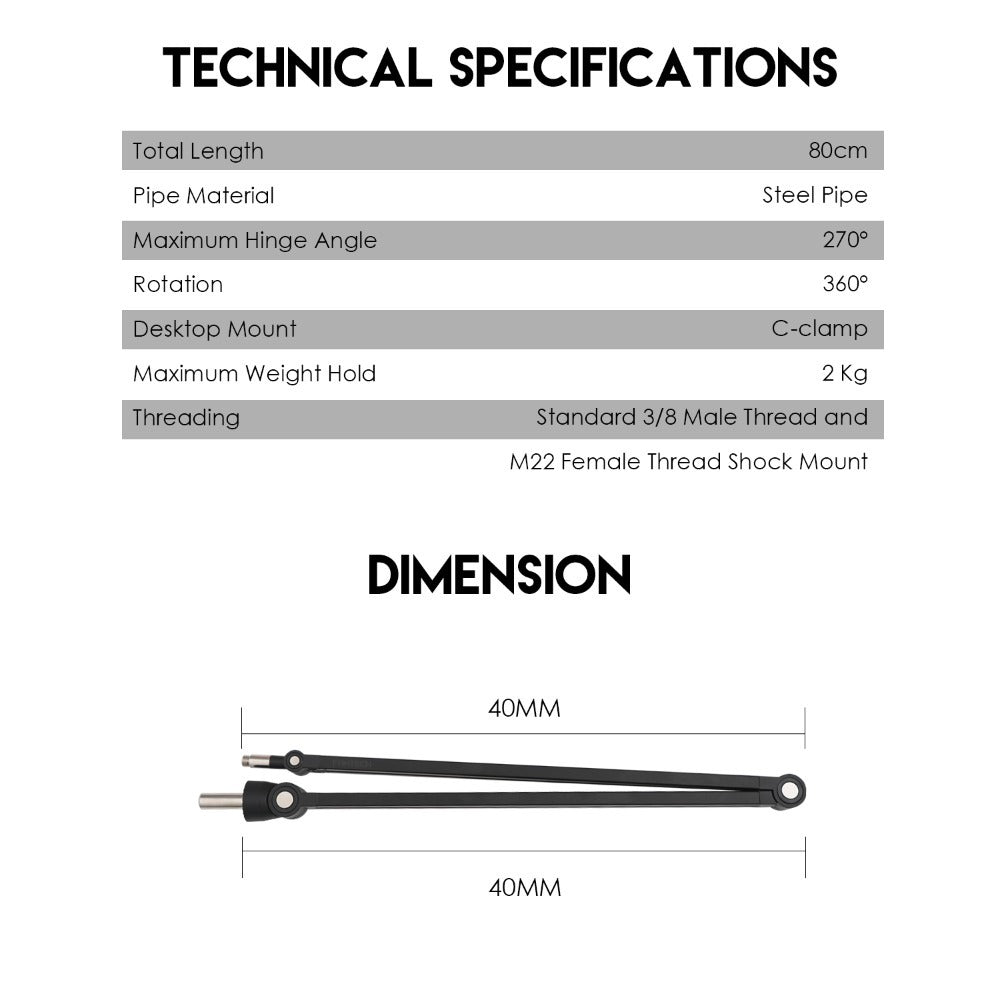 Fantech, Ac902S Adjustable Microphone Stand