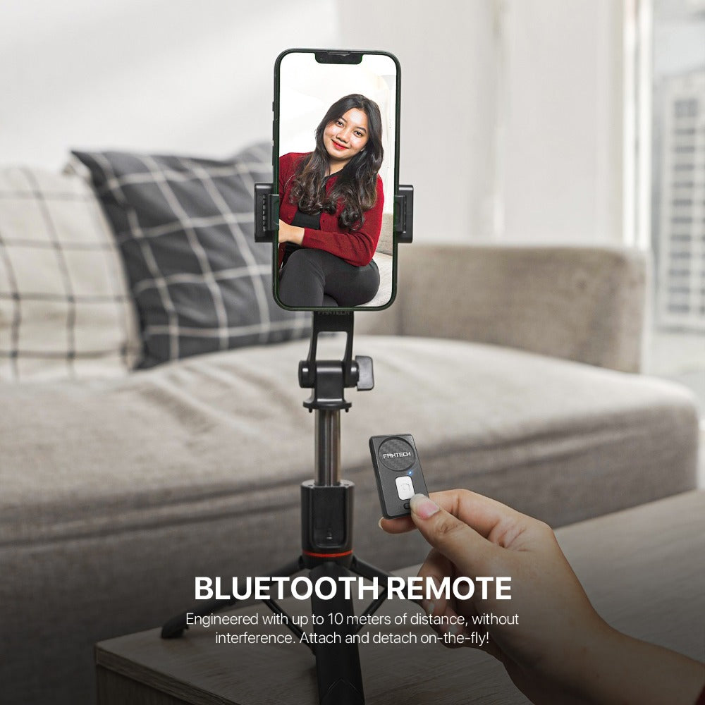 Fantech, Ss170 Selfie Stick ? Extends Up To 1.7M, Bluetooth Remote, 360? Rotation, Lightweight Design, And Stable Design