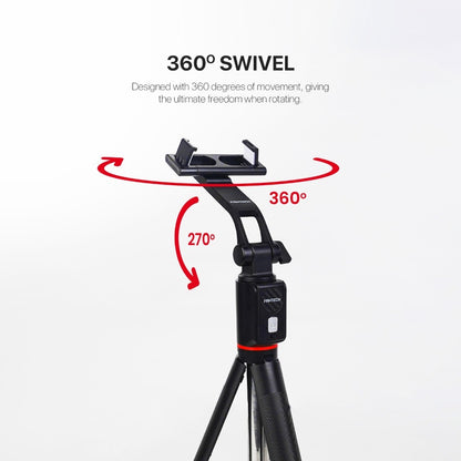 Fantech, Ss170 Selfie Stick ? Extends Up To 1.7M, Bluetooth Remote, 360? Rotation, Lightweight Design, And Stable Design