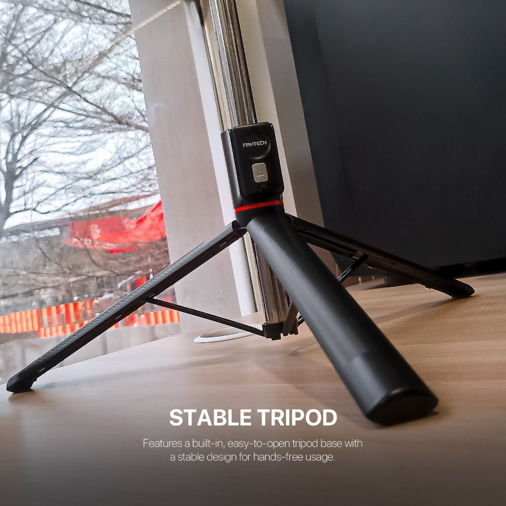 Fantech, Ss170 Selfie Stick ? Extends Up To 1.7M, Bluetooth Remote, 360? Rotation, Lightweight Design, And Stable Design