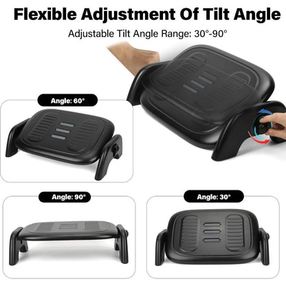 Under Desk Footrest | Foot Stool with 30? Tilt Adjustment & Massage Texture | Ergonomic Desisgn - YM-525