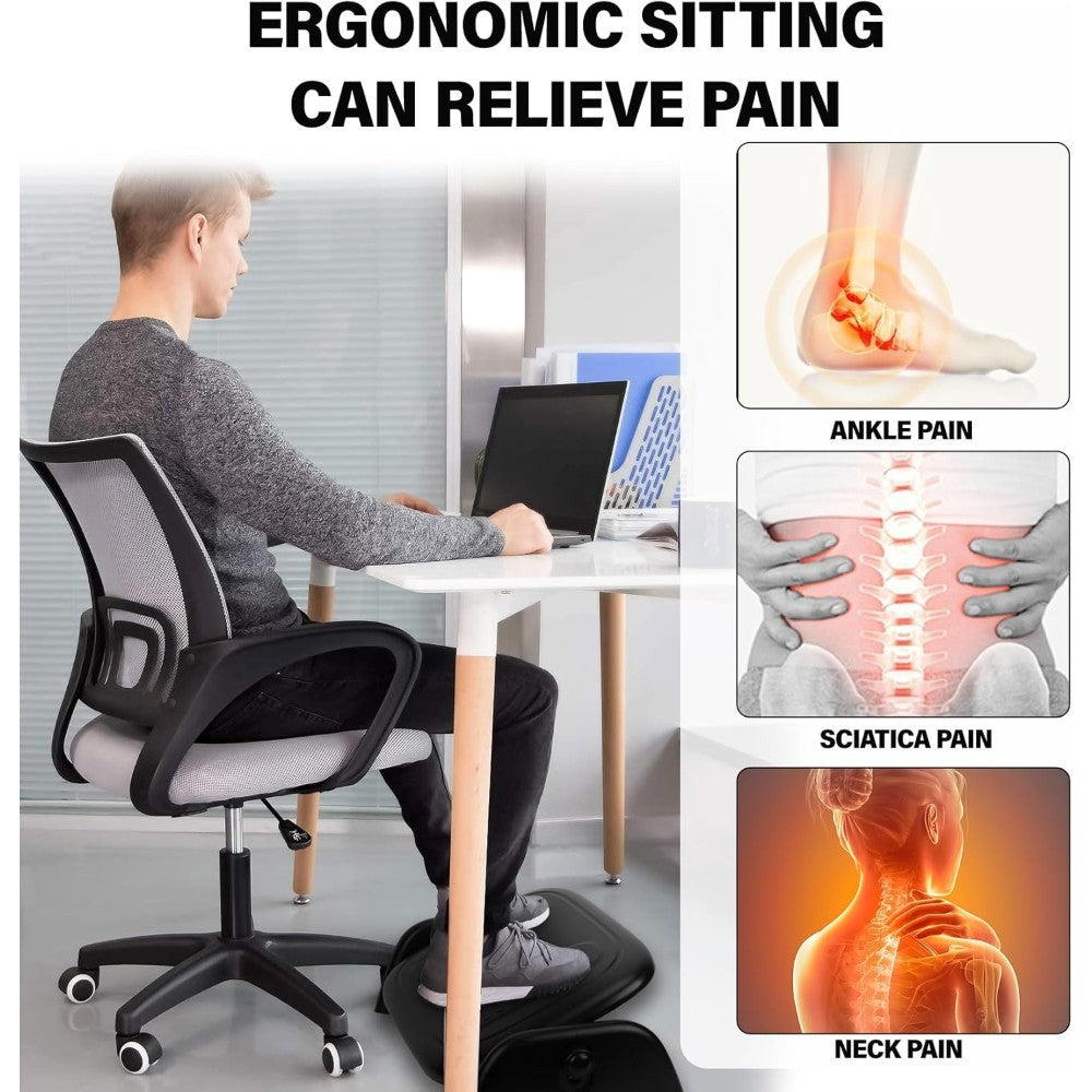 Under Desk Footrest | Foot Stool with 30? Tilt Adjustment & Massage Texture | Ergonomic Desisgn - YM-525