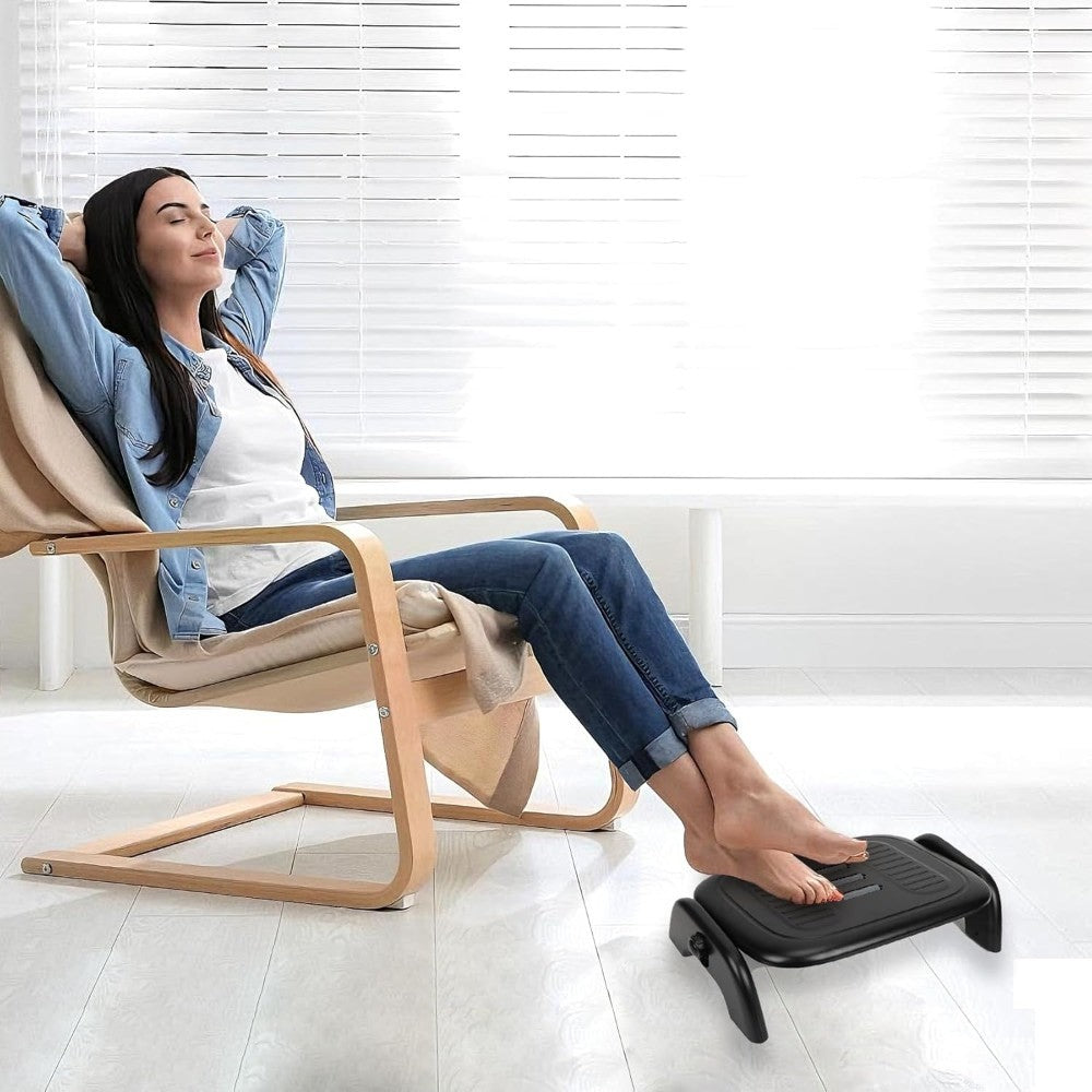 Under Desk Footrest | Foot Stool with 30? Tilt Adjustment & Massage Texture | Ergonomic Desisgn - YM-525