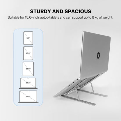 Fantech, Ns11 Portable Aluminum Laptop Stand ? Adjustable Height & Angle, Fits Up To 15.6' Laptops, Free Pouch Included