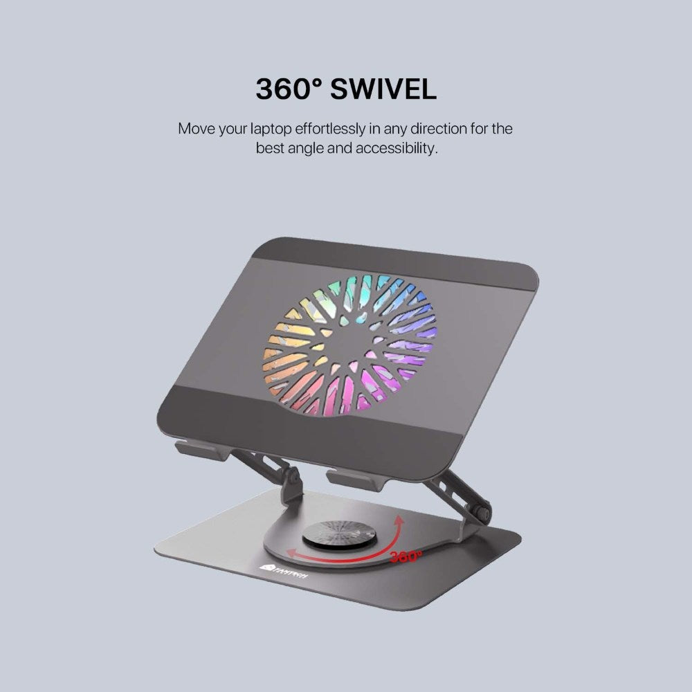 Fantech, Nc30 Laptop Cooling Stand With Detachable Rgb Fan ? Adjustable, 360? Swivel, Support Up To To 17.3' Laptops