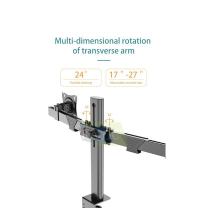 Kaloc, DZ220J Adjustable Horizontal Dual Monitor Arm, for Screens 17 to 32 Inches