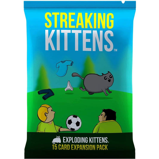 Exploding Kittens, Streaking Kittens Expansion Set - Ridiculous Russian Roulette Card Game, Easy Family-Friendly Party Games - Card Games For Adults, Teens & Kids - 15 Card Add-On