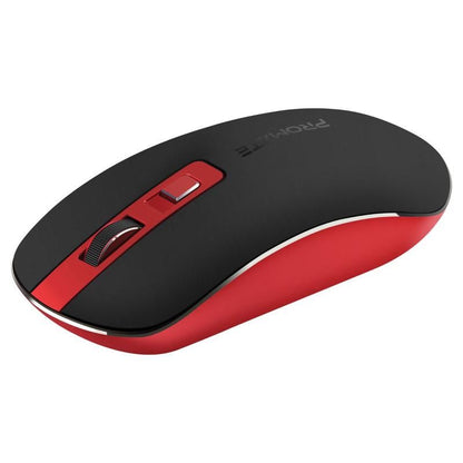 Promate, High Precision Ergonomic Slim Wireless Mouse, Red