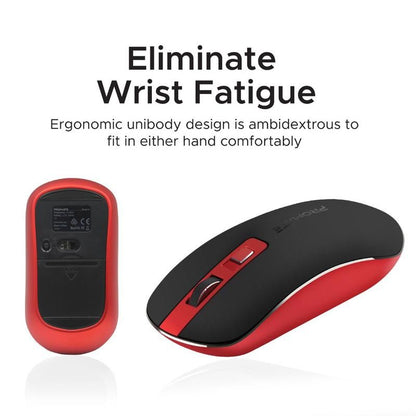 Promate, High Precision Ergonomic Slim Wireless Mouse, Red
