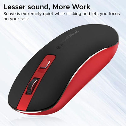 Promate, High Precision Ergonomic Slim Wireless Mouse, Red