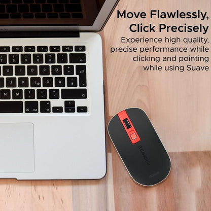 Promate, High Precision Ergonomic Slim Wireless Mouse, Red