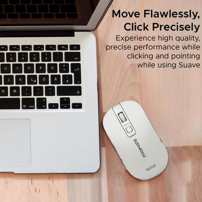 Promate, High Precision Ergonomic Slim Wireless Mouse, White