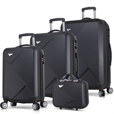 SuperSpace, Fully Lined and Expandable Travel suitcase Hard Cover 4 wheels Luggage 4 Piece Set, Available in Different Colors
