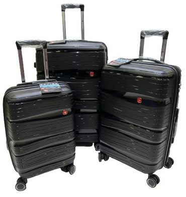 Swiss Gear, Luggage Collection Lightweight Durable Hardside 4-Wheel Spinner Travel Suitcase Bags, 3-Piece Set (20', 24', & 28'), Available in Different Colors