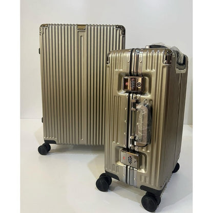Swiss Tech, 2 Piece Set Luggage 20In/24In Aluminium Frame Pc Abs Zipperless Luggage Hardshell Tsa Lock Spinner Wheels Carry On Suitcase With Cup Holder & Hook, Available in Different Colors