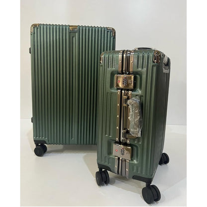 Swiss Tech, 2 Piece Set Luggage 20In/24In Aluminium Frame Pc Abs Zipperless Luggage Hardshell Tsa Lock Spinner Wheels Carry On Suitcase With Cup Holder & Hook, Available in Different Colors