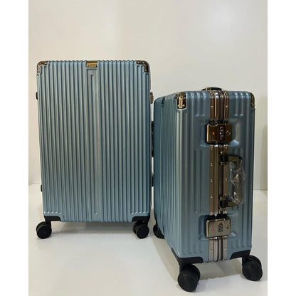 Swiss Tech, 2 Piece Set Luggage 20In/24In Aluminium Frame Pc Abs Zipperless Luggage Hardshell Tsa Lock Spinner Wheels Carry On Suitcase With Cup Holder & Hook, Available in Different Colors