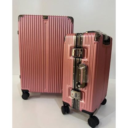 Swiss Tech, 2 Piece Set Luggage 20In/24In Aluminium Frame Pc Abs Zipperless Luggage Hardshell Tsa Lock Spinner Wheels Carry On Suitcase With Cup Holder & Hook, Available in Different Colors